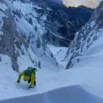 Nice snow gully for winter climbing