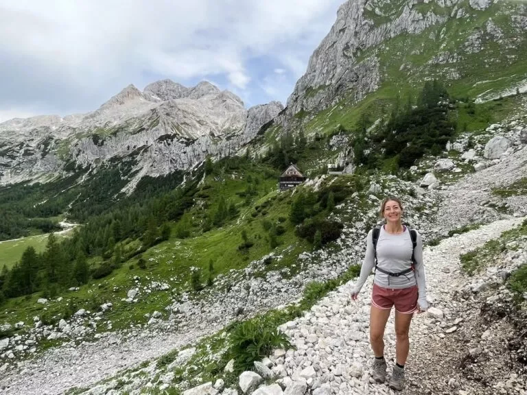 The view of Triglav opens at the Vodnik hut Large